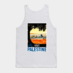 Vintage Travel Poster Visit Palestine Tank Top